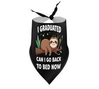 Bandanas pour Chien « J'Ai Obtenu Mon diplôme ! Je Peux Retourner au lit Maintenant ? » Bavoir/écharpe Triangulaire Ajustable avec Motif Paresseux pour Chiot et Chat, col en V, Accessoires pour Petit