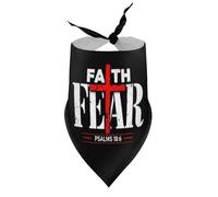 Bandanas pour Chien « La Foi plutôt Que la Peur », Croix, Psaumes, Bavoir chrétien à col en V, écharpe Triangulaire Ajustable, Accessoires pour Chiots et Chats de Petite, Moyenne et Grande Taille.