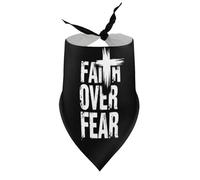 Bandanas pour Chien « La Foi plutôt Que la Peur », Motif Croix inspirant, Bavoir à col en V, écharpe Triangulaire Ajustable, Accessoires pour Chiots et Chats de Petite, Moyenne et Grande Taille