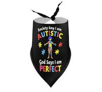 Bandanas pour Chien : La société Dit Que Je suis autiste, Dieu Dit Que Je suis Parfait. Bavoirs à col en V pour Chiots et Chats. Accessoires pour Petits, Moyens et Grands Chiots et Chats.