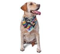 Bandanas pour Chien L'Astronaute Vibrant Splash Joue Au Football dans l'espace Doux Pet Dog Bandana Élégantes Écharpes en Triangle De Chien pour Chiens Chiot Chat