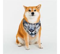 Bandanas pour chien léopard des neiges aux yeux bleus - Petite écharpe triangulaire réglable - Double écharpe réversible lavable - Mouchoir quotidien pour chien de taille moyenne et grande - Cadeau