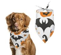 Bandanas pour Chien Mignonnes Citrouilles Chauves-Souris Étoiles Echarpe pour Chien Bavoir Kerchief pour Animaux De Compagnie Large: 70 * 30 CM