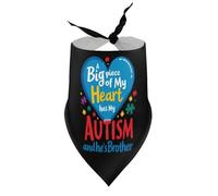 Bandanas pour Chien « Mon cœur est autiste et C'est Mon frère » : Bavoirs à col en V pour Chiots et Chats, Accessoires triangulaires Ajustables pour Petits, Moyens et Grands Animaux de Compagnie.