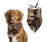 Bandanas pour chien motif cerf sur fond marron pour nourrir et toiletter, bavoirs triangulaires lavables pour animaux domestiques pour chats et chiens