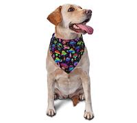 Bandanas pour chien - Motif champignons magiques - Fluo - Pour chien de taille moyenne et grande - Propriétaire et maman