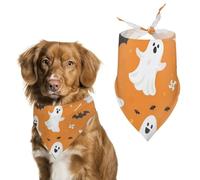 Bandanas pour Chien Motif De Chauve-Souris Fantômes d'halloween Echarpe pour Chien Bavoir Kerchief pour Animaux De Compagnie Large: 70 * 30 CM