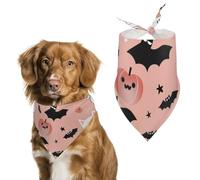 Bandanas pour Chien Motif d'halloween avec Citrouille Chauve-Souris Echarpe pour Chien Bavoir Kerchief pour Animaux De Compagnie Large: 70 * 30 CM