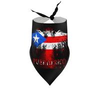 Bandanas pour Chien, Motif Drapeau de Porto Rico et Aigle américain, Bavoir col en V, écharpe Triangulaire Ajustable, Accessoires pour Chiots et Chats de Petite, Moyenne et Grande Taille