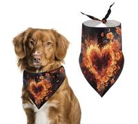 Bandanas pour chien motif fleurs de feu et cœur pour nourrir et toiletter, bavoirs triangulaires lavables pour animaux domestiques pour chats et chiens
