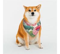 Bandanas pour chien motif floral de jardin - Petite écharpe triangulaire réglable - Double écharpe réversible lavable - Mouchoir quotidien pour chien de taille moyenne et grande - Cadeau