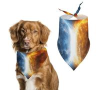 Bandanas pour chien motif planètes de feu et d'eau, bavoirs triangulaires lavables pour chats et chiens