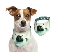 Bandanas pour chien Motif troupeaux de bétail dans les montagnes, doux, confortable, réglable pour garçons et filles, trois tailles pour chats et chiens