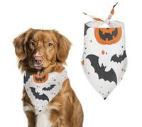 Bandanas pour Chien Motifs De Citrouilles d'halloween Chauve-Souris Echarpe pour Chien Bavoir Kerchief pour Animaux De Compagnie Large: 70 * 30 CM