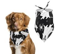 Bandanas pour Chien Motifs De Fantômes Et De Chauves-Souris Echarpe pour Chien Bavoir Kerchief pour Animaux De Compagnie Large: 70 * 30 CM