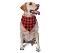 Bandanas pour chien, noir et rouge Buffalo Plaid Triangle à carreaux bavoirs pour chien écharpes pour chien, accessoires pour chiens mignons bandanas pour chien