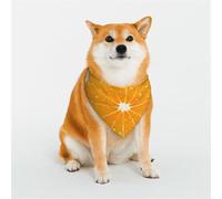 Bandanas pour chien orange frais - Grande écharpe triangulaire réglable - Double écharpe réversible lavable - Mouchoir quotidien pour chien de taille moyenne et grande - Cadeau