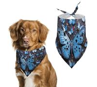 Bandanas pour chien papillon bleu pour nourrir et toiletter, bavoirs triangulaires lavables pour animaux domestiques pour chats et chiens