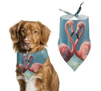 Bandanas pour Chien Papillon Cascade De Flamants Roses Tropicaux Echarpe pour Chien Bavoir Kerchief pour Animaux De Compagnie Large: 70 * 30 CM