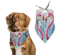 Bandanas pour Chien Papillon Cascade De Flamants Roses Tropicaux Echarpe pour Chien Bavoir Kerchief pour Animaux De Compagnie Large: 70 * 30 CM