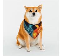 Bandanas pour chien Phénix Fire and Water - Petite écharpe réglable pour chien - Bavoirs triangulaires réversibles - Lavable - Mouchoir quotidien pour chien de taille moyenne et grande - Cadeau