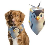 Bandanas pour chien pingouin mignon dessin animé pour nourrir et toiletter, bavoirs triangulaires lavables pour animaux de compagnie pour chats et chiens