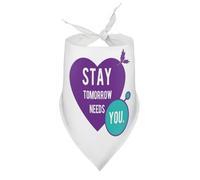 Bandanas pour Chien « Reste Demain a Besoin de toi » avec Motif cœur inspirant, Bavoir à col en V, écharpe Triangulaire Ajustable, Accessoires pour Chiots et Chats de Petite, Moyenne et Grande Taille