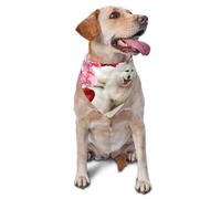 Bandanas pour Chien Samoyède, Fleurs Roses, Foulards pour Chien, Chat, Chiot, Mouchoir Lavable pour Animaux de Compagnie