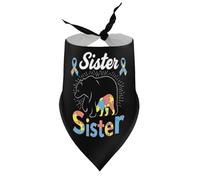 Bandanas pour Chien, Sensibilisation à l'Autisme, avec Un Ourson, Bavoir à col en V pour Chiot ou Chat. Accessoires pour Chiots et Chats de Petite, Moyenne et Grande Taille.