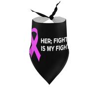 Bandanas pour Chien « Son Combat est Mon Combat » Rose de Soutien pour Chiot et Chat, Bavoir à col en V, Foulard Triangulaire Ajustable, Accessoires pour Petits, Moyens et Grands Chiots et Chats