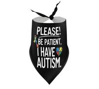 Bandanas pour Chien - Soyez Patient, Je suis autiste - Sensibilisation à l'Autisme - 1 Bavoir col en V pour Chiot/Chat - Écharpe Triangulaire Ajustable - Accessoires pour Chiots et Chats de Petite, m