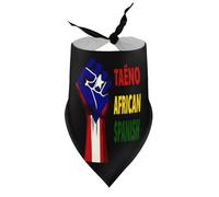 Bandanas pour Chien Taïno, Africain, Espagnol, Drapeau de Porto Rico (1) Bavoir à col en V pour Chiot, écharpe Triangulaire Ajustable, Accessoires pour Chiots et Chats de Petite, Moyenne et Grande ta