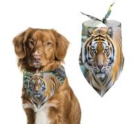 Bandanas pour chien tigre pour nourrir et toiletter, bavoirs triangulaires lavables pour animaux domestiques pour chats et chiens
