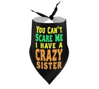 Bandanas pour Chien « Tu ne Peux Pas me Faire Peur, J'Ai Une sœur Folle » - Bavoirs à col en V pour Chiots et Chats - Accessoires triangulaires Ajustables pour Petits, Moyens et Grands Chiots