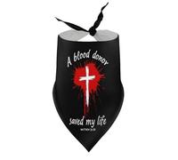 Bandanas pour Chien Un donneur de Sang m'a sauvé la Vie Matthieu Jésus Bavoirs à col en V pour Chiots et Chats