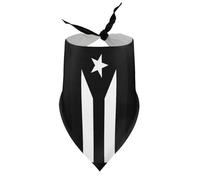 Bandanas pour Chien Vintage Noir et Blanc Drapeau de Porto Rico, Bavoir col en V, écharpe Triangulaire Ajustable, Accessoires pour Chiots et Chats de Petite, Moyenne et Grande Taille.