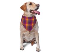 Bandanas pour chien, violet et jaune Buffalo Plaid Triangle Bavoirs pour chien écharpes pour chien, accessoires pour chiens mignons bandanas pour chien
