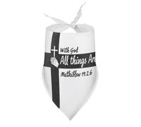 Bandanas pour Chiens avec Le Message « Dieu, Tout est Possible » (3) Bavoirs à col en V pour Chiots et Chats, Accessoires triangulaires Ajustables pour Petits, Moyens et Grands Chiots et Chats