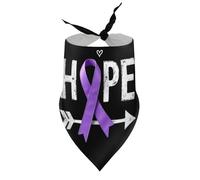 Bandanas pour Chiens avec Ruban Violet « Hope » (Symbole de Sensibilisation), Bavoirs à col en V, Foulards triangulaires Ajustables, Accessoires pour Chiots et Chats de Petite, Moyenne et Grande Tail
