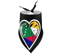 Bandanas pour Chiens Comorin, Drapeau du Peuple des Comores, cœur, Bavoir à col en V, écharpe Triangulaire Ajustable, Accessoires pour Chiots et Chats de Petite, Moyenne et Grande Taille