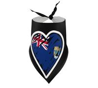 Bandanas pour Chiens de l'île Sainte-Hélène, avec Drapeau des St. Islanders et cœur, Bavoirs à col en V, écharpes triangulaires Ajustables, Accessoires pour Chiots et Chats de Petite, Moyenne et Gran