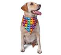 Bandanas pour chiens de petite, moyenne et grande taille - Imprimé texturé effet blocs de construction coloré, confortables et ajustables - Vêtements et accessoires pour chats, garçons et filles : fou