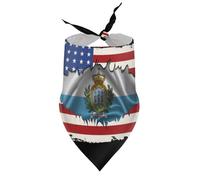 Bandanas pour Chiens, Drapeau américain de Saint-Marin, Bavoirs à col en V, écharpes triangulaires Ajustables, Accessoires pour Chiots et Chats de Petite, Moyenne et Grande Taille.