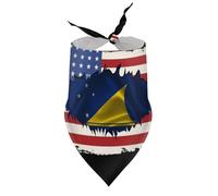 Bandanas pour Chiens, Drapeau américain de Tokelau, Symbole de convivialité, Bavoirs à col en V pour Chiots et Chats, écharpe Triangulaire Ajustable, Accessoires pour Petits, Moyens et Grands Chiots