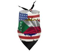 Bandanas pour Chiens, Drapeau américain des Comores, Symbole de convivialité, Bavoirs à col en V pour Chiots et Chats, écharpe Triangulaire Ajustable, Accessoires pour Petits, Moyens et Grands Chiots