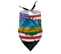 Bandanas pour Chiens, Drapeau américain et rwandais, Bavoirs à col en V, écharpes triangulaires Ajustables, Accessoires pour Chiots et Chats de Petite, Moyenne et Grande Taille.
