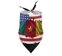 Bandanas pour Chiens, Drapeau camerounais, hospitalité américaine et camerounaise, Bavoirs à col en V, écharpes triangulaires Ajustables, Accessoires pour Chiots et Chats de Petite, Moyenne et Grande