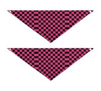 Bandanas pour chiens et chats à carreaux américains violets et noirs - Forme unique - Ajustement réglable