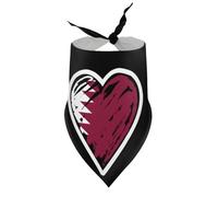 Bandanas pour Chiens et Chats, Motif Drapeau Qatari, cœur et col en V. Accessoires pour Chiots et Chats de Petite, Moyenne et Grande Taille.