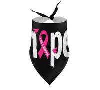 Bandanas pour Chiens et Chats, Motif Ruban Rose « Hope » (Sensibilisation au Cancer du Sein), Bavoirs à col en V, Foulards triangulaires Ajustables, Accessoires pour Petits, Moyens et Grands Animaux